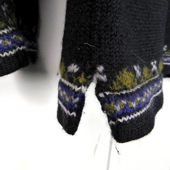 VTG Drops Original Knitwear Wool Sweater Unisex SZ M Partial Zip Fair Isle - Picture 13 of 14